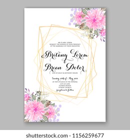 Wedding invitation floral vector template rose peony anemone greenery