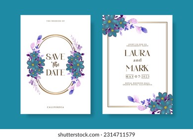 Wedding Invitation With Floral Watercolor
