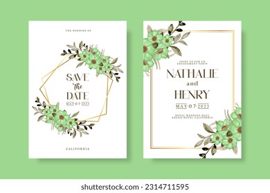 Wedding Invitation With Floral Watercolor
