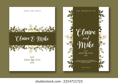 Wedding Invitation With Floral Watercolor