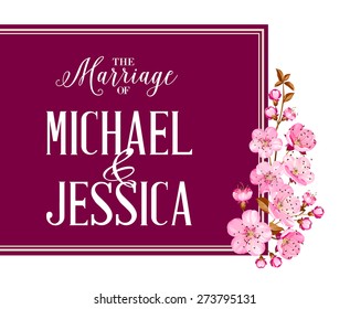 Wedding invitation. Flower background.