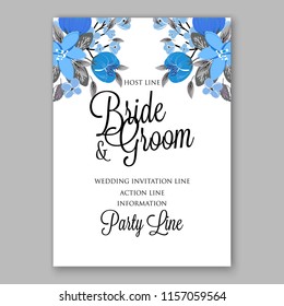 Wedding invitation flower peony anemone watercolor wording template Marriage ceremony ornament Floral poster Vector decorative greeting card, bridal shower invitation baby shower invite background

