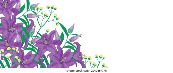 Hochzeitseinladung mit Blumenset, Vektorgrafik. Grafische Blumenmuster im Kartendesign, Frühjahrsrahmen bei Hochzeitsfeier-Poster.
