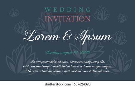 Wedding invitation with flower style background