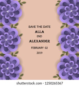 Wedding invitation flower template Marriage ceremony ornament Floral poster Vector decorative greeting card, bridal shower invitation baby shower invite background