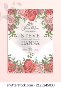 Wedding invitation with flower theme