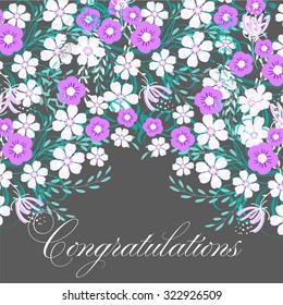 Wedding invitation with flowers