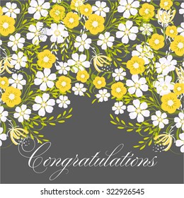 Wedding invitation with flowers