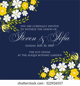 Wedding invitation with flowers