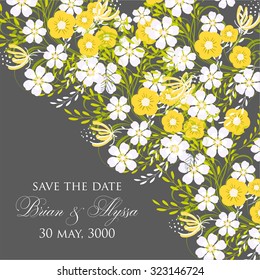 Wedding invitation with flowers