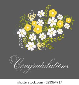 Wedding invitation with flowers