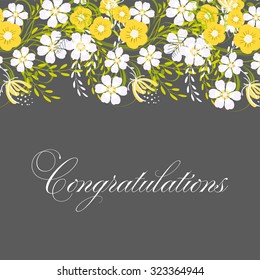 Wedding invitation with flowers