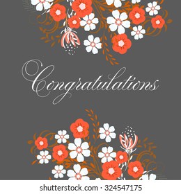 Wedding invitation with flowers