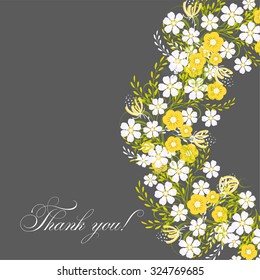 Wedding invitation with flowers
