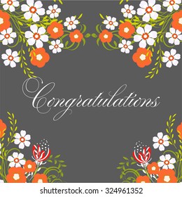 Wedding invitation with flowers