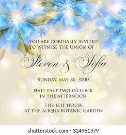 Wedding invitation with flowers