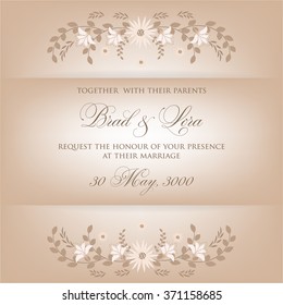 Wedding invitation with flowers