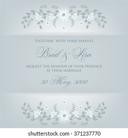 Wedding invitation with flowers