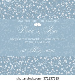 Wedding invitation with flowers