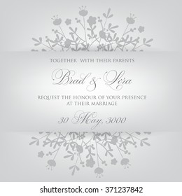 Wedding invitation with flowers