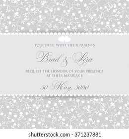 Wedding invitation with flowers