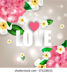 Wedding invitation with flowers