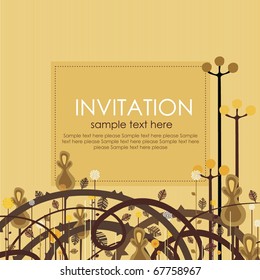 wedding invitation with flowers