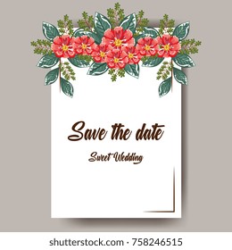 wedding invitation with flowers