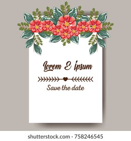 wedding invitation with flowers