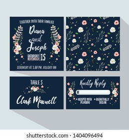 Wedding Invitation Flowers Elements Illustration

