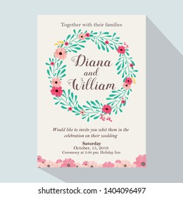 Wedding Invitation Flowers Elements Illustration
