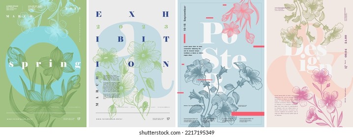 Wedding Invitation. Flowers. Poster. Typography, vintage. Set of vector illustrations. Engraving, pencil style. Cover art, t-shirt print, banner.