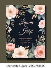 Wedding invitation flyer template design