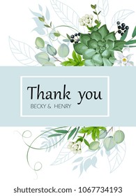 Wedding invitation with foliage
