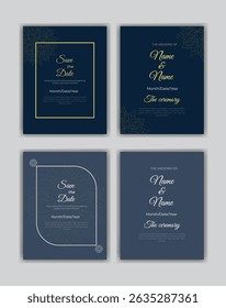 Wedding invitation frame card template design 
