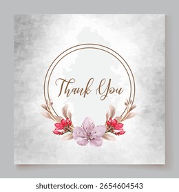 MARCO DE INVITACIÓN DE BODA CON DECORACIONES FLORALES Y HOJAS FRESCAS