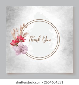 QUADRO DE CONVITE DE CASAMENTO COM DECORAÇÕES DE FLORES E FOLHAS FRESCAS