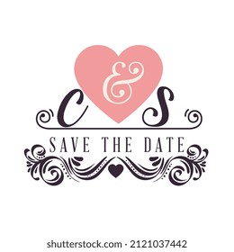 wedding invitation frame with heart