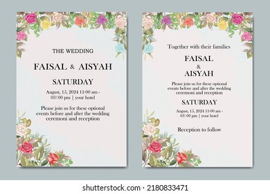 wedding invitation frame with leaf