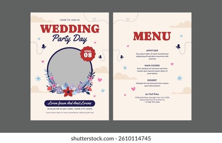 Wedding invitation frame set, flowers, leaves, mess and watercolor minimal vector. Sketched wreath, floral, herbs garland. Card with gold, gems, spots