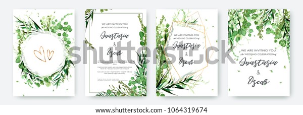 Rahmen Fur Hochzeitseinladung Blumen Blatter Aquarell Stock Vektorgrafik Lizenzfrei