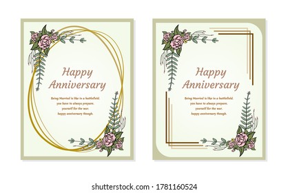Wedding invitation and frame template with beautiful leaves Vector