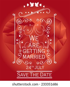 Wedding invitation graphic set.