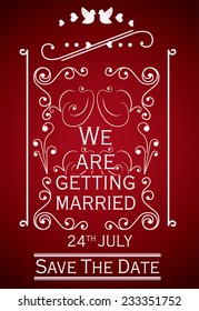 Wedding invitation graphic set.