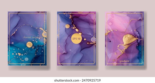 wedding invitation. a great celebration of lovers. texture of liquid marble and gold. print for leaflets, banners, flyers, business cards, cards. trend vector	