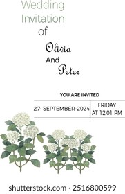 Una invitación de boda tarjeta botánica verde 