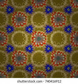Wedding invitation. Greeting card. Abstract floral background. Abstract vector flowers in beige, green and brown colors. Floral seamless pattern.