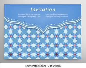 Wedding Invitation or greeting Card design in a folk style. Vintage decorative envelope with tribal ethnic ornament, hand drawn floral doodle pattern and place for the text. Vector illustration
