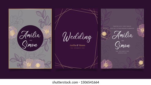 Wedding Invitation/ Greeting card , floral invite, Thank you 