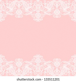 Wedding Invitation Or Greeting Card With Lace Border